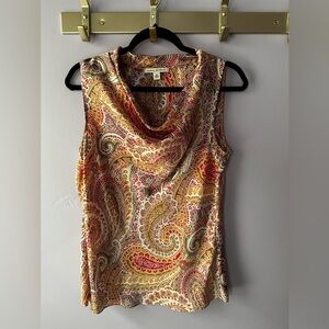 Banana Republic Cowl Neck Paisley Top Size M